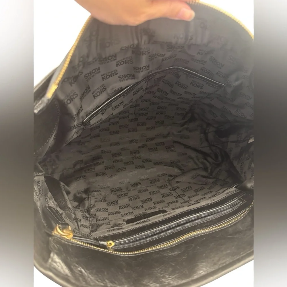 Michael Kors Jet Set MK Signature LG TZ Tote Black Canvas Bag